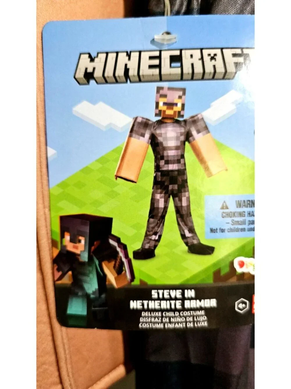 Minecraft Steve in Netherite Armor Deluxe Child Costume Boy 8-10 Padded READ
